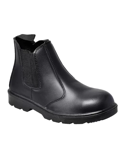Cizme de protectie scurte, piele integrala, bombeu metalic si lamela S1P [FW51] Negru