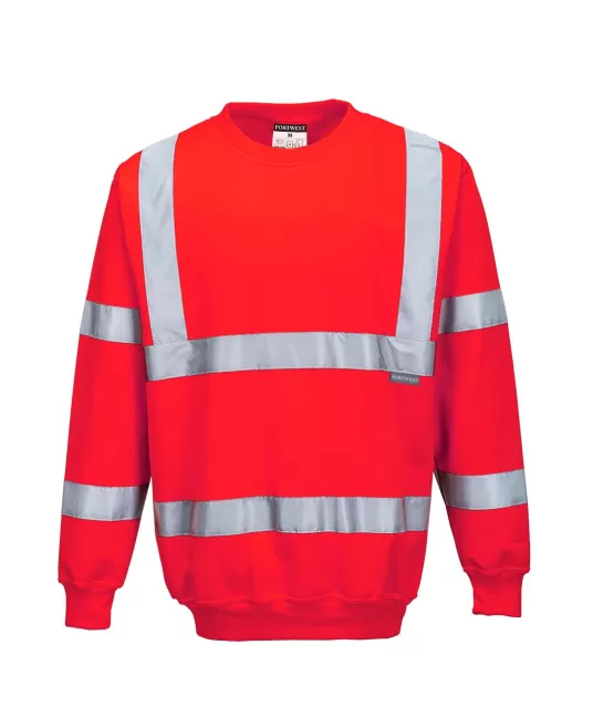 Hanorac reflectorizant cu maneca lunga, inalta vizibilitate, 300g/m2 [B303] Rosu