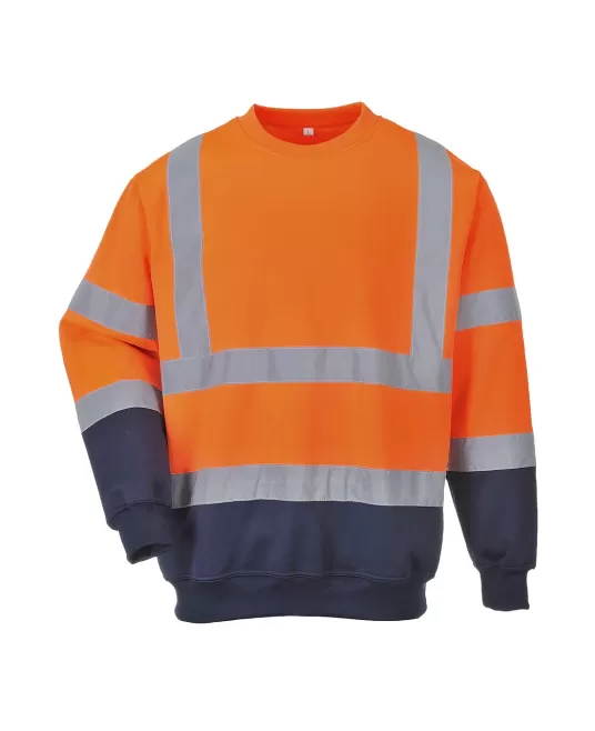 Hanorac de protectie reflectorizant, 300g/m2 [B306] Portocaliu si bleumarin