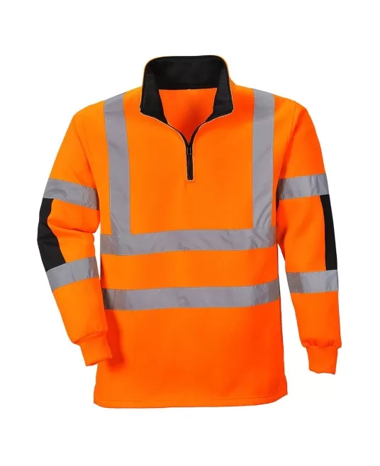 Hanorac HiVis cu fermoar scurt, 300g/m2, portocaliu Hanorac HiVis cu fermoar scurt, 300g/m2, portocaliu
