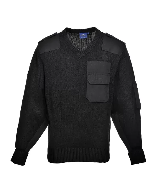 Pulover acrilic recomandat pentru Paza sau Politie [B310] Negru