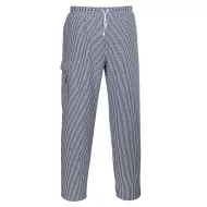 Pantaloni bucatari, buzunar cargo, bumbac 190g/m2 carouri