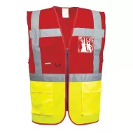 Vesta Manager reflectorizanta cu fermoar, rosu galben Vesta Manager reflectorizanta cu fermoar, rosu galben