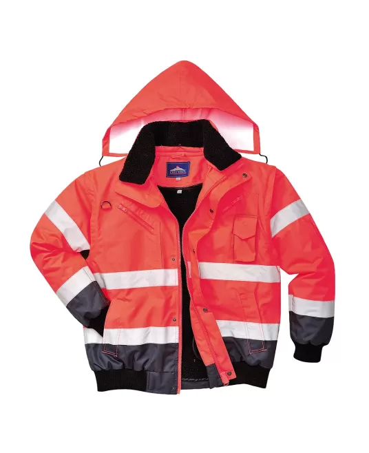Jacheta 3 în 1 rosu  bleumarin Hi-Vis reflectorizanta Jacheta 3 în 1 rosu  bleumarin Hi-Vis reflectorizanta