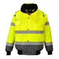 Jacheta 3 în 1 galben negru Hi-Vis reflectorizanta