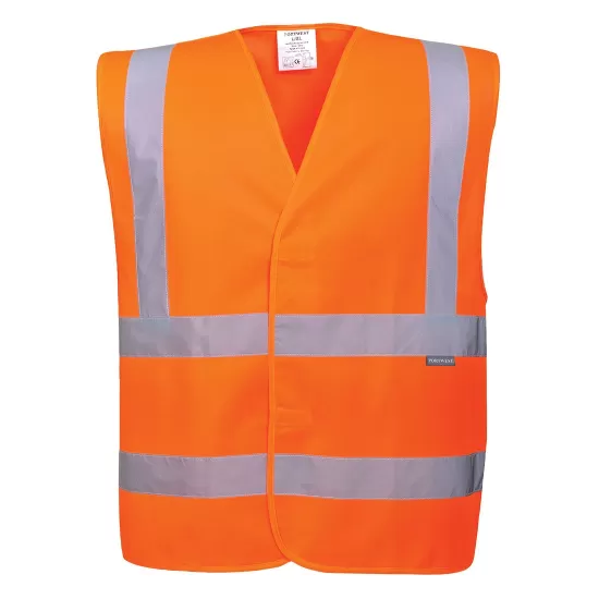 Vesta reflectorizanta HiVis, benzi reflectorizante orizontale si verticale, Portocaliu Vesta reflectorizanta HiVis, benzi reflectorizante orizontale si verticale, Portocaliu