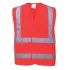 Vesta reflectorizanta HiVis, benzi reflectorizante orizontale si verticale, Rosu
