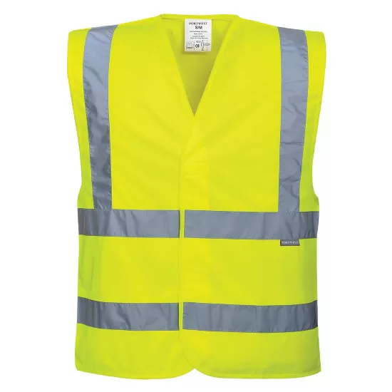 Vesta reflectorizanta HiVis, benzi reflectorizante orizontale si verticale, galben Vesta reflectorizanta HiVis, benzi reflectorizante orizontale si verticale, galben