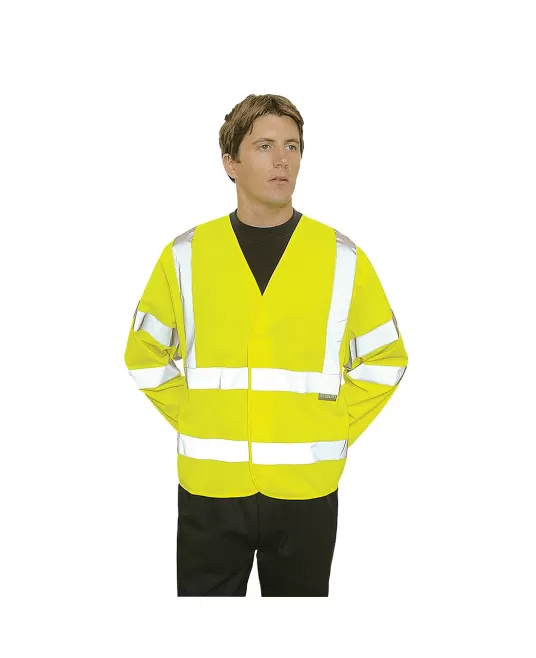 Jacheta de protectie reflectorizanta, inalta vizibilitate, maneca lunga [C473] Galben