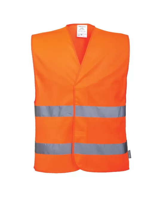 Vesta reflectorizanta HiVis, benzi reflectorizante orizontale, Portocaliu Vesta reflectorizanta HiVis, benzi reflectorizante orizontale, Portocaliu