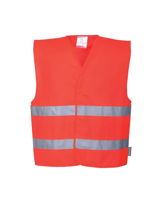 Vesta reflectorizanta HiVis, benzi reflectorizante orizontale, Rosu Vesta reflectorizanta HiVis, benzi reflectorizante orizontale, Rosu