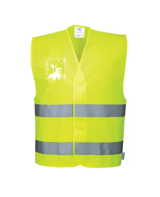 Vesta de protectie Hi-Vis reflectorizant - Port acte dual [C475] Galben