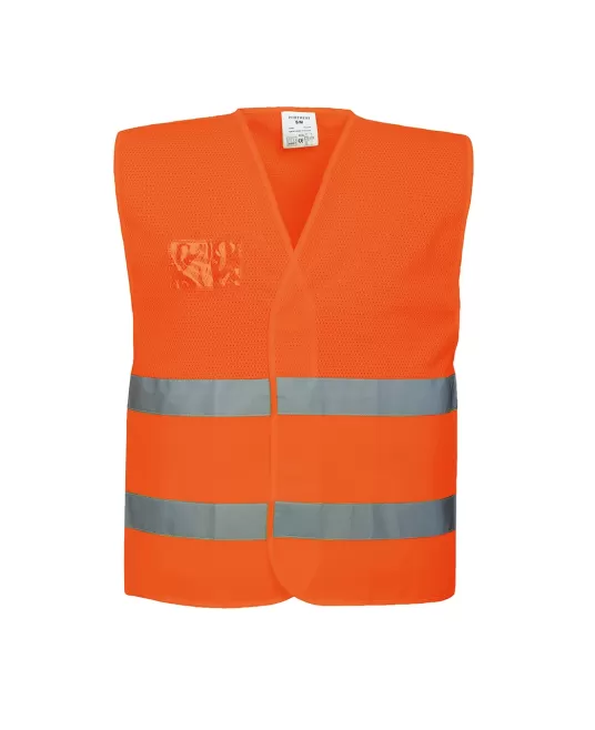 Vesta reflectorizanta plasa mesh respirabila, Portocaliu Vesta reflectorizanta plasa mesh respirabila, Portocaliu