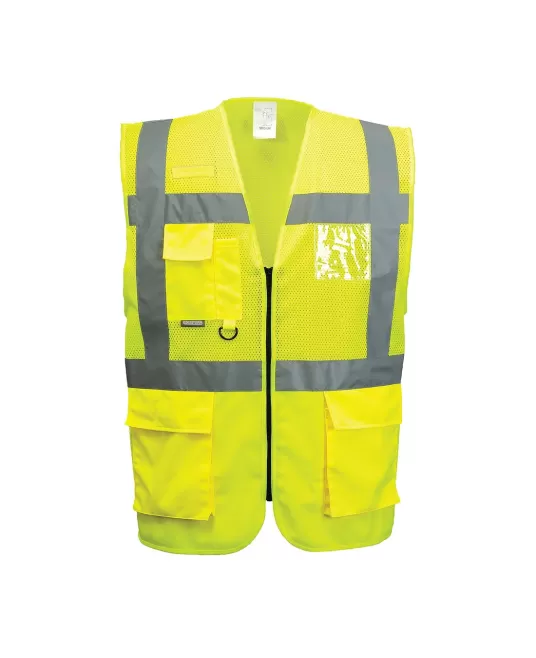 Vesta reflectorizanta plasa mesh respirabila, galben