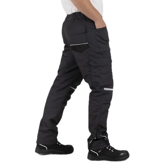 Pantaloni vatuiti tercot Ice, captuseala fleece, gri inchis