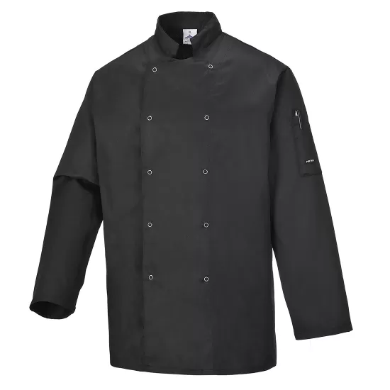 Tunica bucatari cu maneca lunga, tercot, 190g/m2, negru Tunica bucatari cu maneca lunga, tercot, 190g/m2, negru