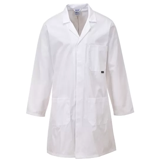 Halat medical pentru barbati, 3 buzunare, tercot, 245g/m2 [C852] Alb