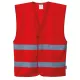 Vesta de protectie cu dungi reflectorizante, culori diverse [F474] Rosu