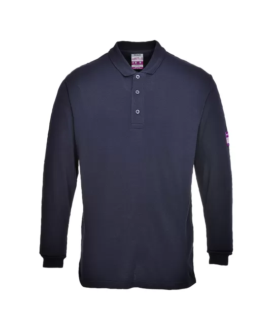 Tricou polo maneca lunga ignifug si antistatic [FR10] Bleumarin