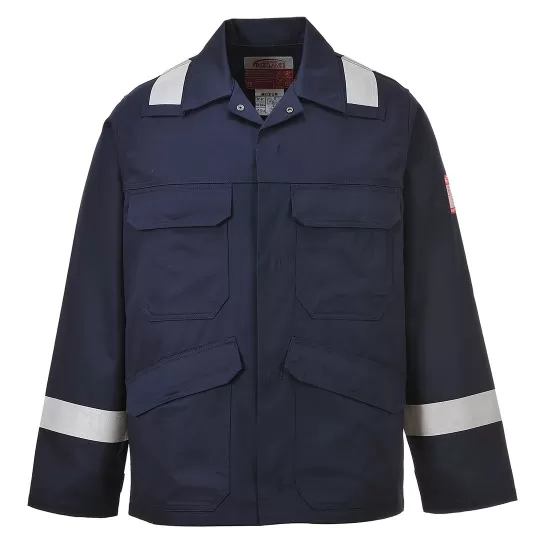 Jacheta ignifuga si antistatica cu dungi reflectorizante [FR25], Bleumarin