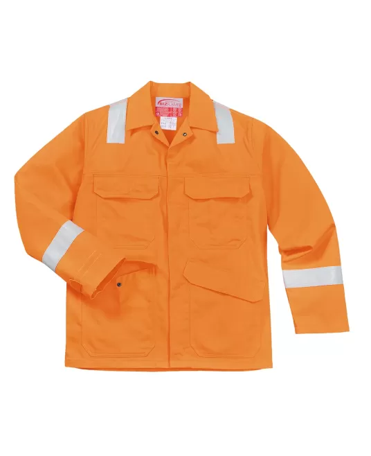 Jacheta ignifuga si antistatica cu dungi reflectorizante [FR25], Portocaliu