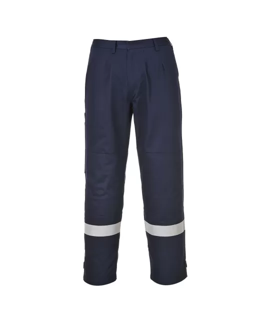 Pantaloni ignifugi si antistatici cu dungi reflectorizante [FR26], Bleumarin