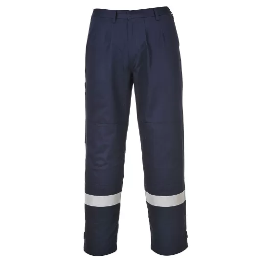 Pantaloni ignifugi si antistatici cu dungi reflectorizante [FR26], Bleumarin