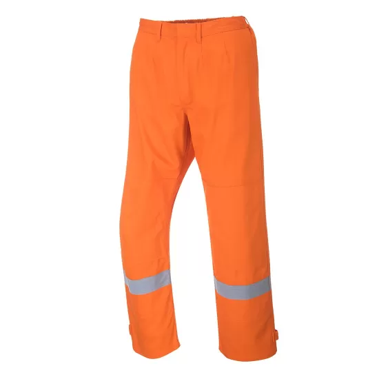 Pantaloni ignifugi si antistatici cu dungi reflectorizante [FR26], Portocaliu