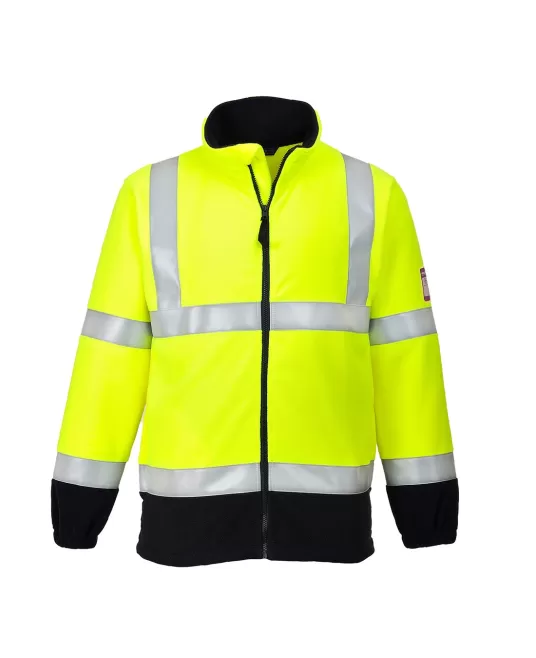 Fleece reflectorizant ignifug si antistatic, bicolor, 280g/m2 [FR31] Galben