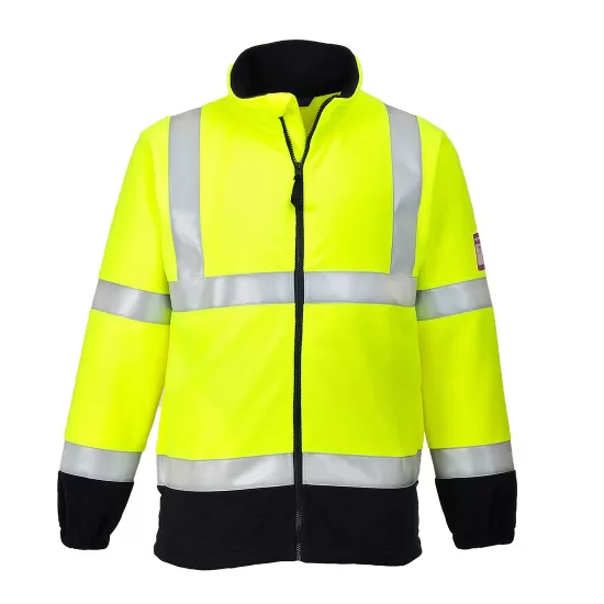 Fleece reflectorizant ignifug si antistatic, bicolor, 280g/m2 [FR31] Galben