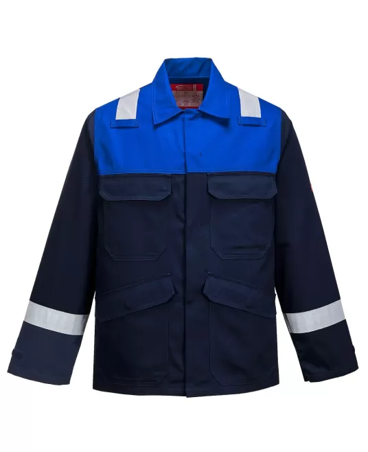 Jacheta ignifuga antistatica protectie arc electric Bizflame Plus Bleumarin si Albastru Jacheta ignifuga antistatica protectie arc electric Bizflame Plus Bleumarin si Albastru