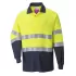 Tricou polo cu maneca lunga ignifug, antistatic, reflectorizant, bicolor [FR74] Galben si bleumarin