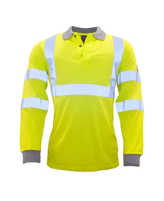 Tricou polo cu maneca lunga ignifug, antistatic, reflectorizant [FR77] Galben