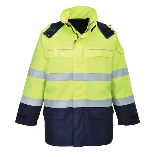 Jacheta de iarna ignifuga, antistatica, HiVis Multi-Norm [FR79], Galben si bleumarin