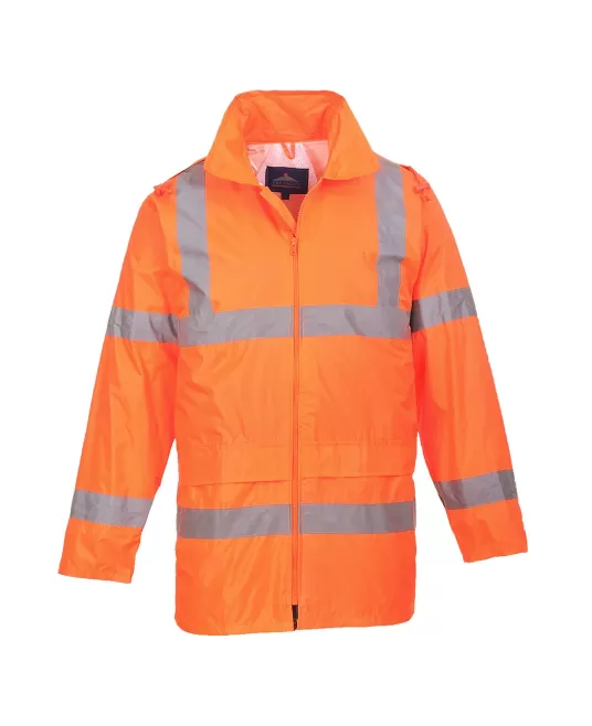 Jacheta de ploaie reflectorizanta, inalta vizibilitate, impermeabila [H440] Portocaliu