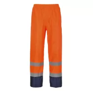 Pantaloni de ploaie reflectorizanti, HiVis, impermeabili [H444] Portocaliu si bleumarin