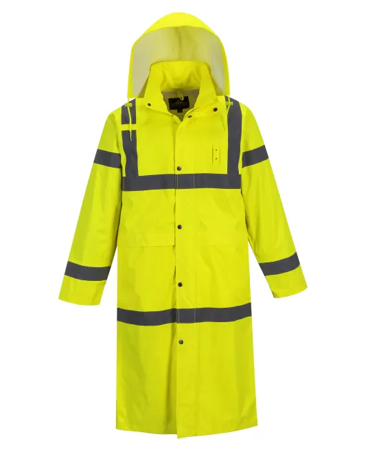 Pelerina de ploaie reflectorizanta lunga, impermeabila, inalta vizibilitate [H445] Galben