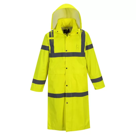 Pelerina de ploaie reflectorizanta lunga, impermeabila, inalta vizibilitate [H445] Galben