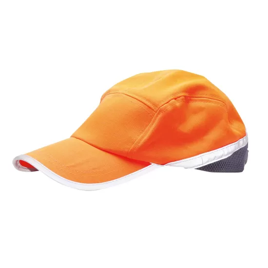 Sapca reflectorizanta HiVis din plasa racoroasa [HB10] Portcaliu si bleumarin