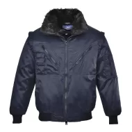 Jacheta vatuita 4 in 1, maneci detasabile, bleumarin, negru, rosu Jacheta vatuita 4 in 1, maneci detasabile, bleumarin, negru, rosu
