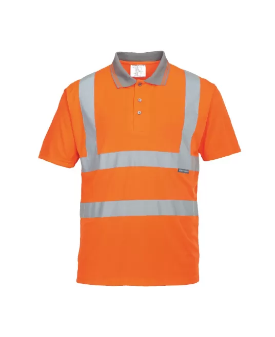 Tricou polo cu maneca scurta reflectorizant, HiVis, 175g/m2 [RT22] Portocaliu
