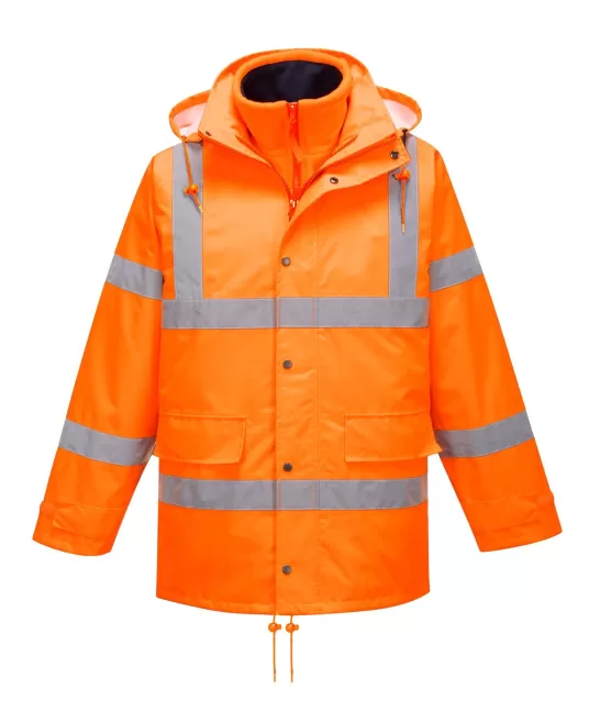Jacheta impermeabila reflectorizanta, inalta vizibilitate [RT63] Portocaliu