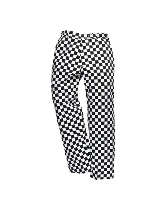 Pantaloni bucatar in carouri, talie clasica Pantaloni bucatar in carouri, talie clasica