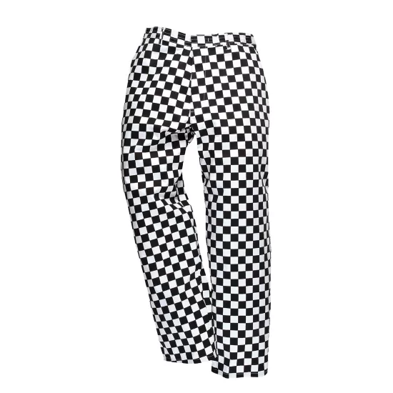 Pantaloni bucatar in carouri, talie clasica Pantaloni bucatar in carouri, talie clasica