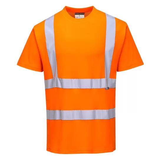 Tricou de protectie reflectorizant cu maneca scurta, inalta vizibilitate, Portocaliu Tricou de protectie reflectorizant cu maneca scurta, inalta vizibilitate, Portocaliu