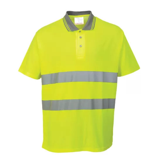 Tricou polo cu maneca scurta reflectorizant, HiVis, 175g/m2, Galben Tricou polo cu maneca scurta reflectorizant, HiVis, 175g/m2, Galben