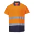 Tricou polo HiVis, continut ridicat de bumbac, Portocaliu si bleumarin