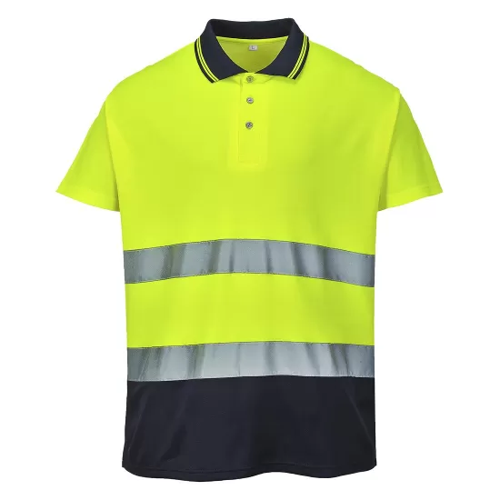 Tricou polo HiVis, continut ridicat de bumbac,Galben bleumarin Tricou polo HiVis, continut ridicat de bumbac,Galben bleumarin