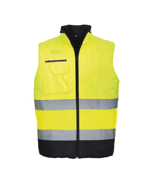Vesta vatuita reflectorizanta, inalta vizibilitate, bicolora, Galben si bleumarin Vesta vatuita reflectorizanta, inalta vizibilitate, bicolora, Galben si bleumarin