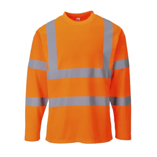 Tricou Hi-Vis reflectorizant cu maneci lungi, Portocaliu Tricou Hi-Vis reflectorizant cu maneci lungi, Portocaliu
